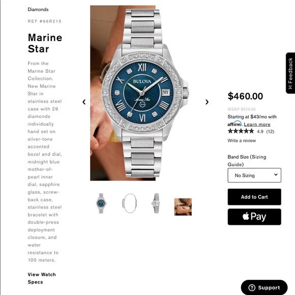 Bulova Marine Star diamond watch - Picture 1 of 5